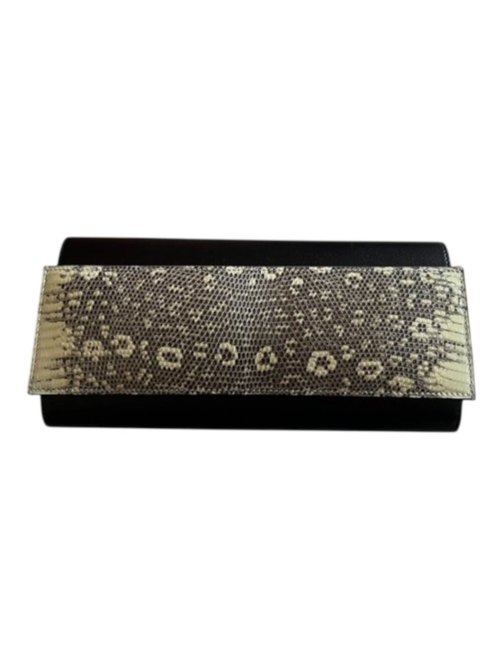 Hermès Bleu Evergrain Lez Lisse Lizard Portefeuille Passant Long Wallet Clutch